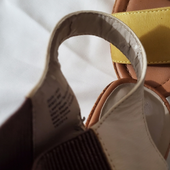 Reaction Kenneth Cole sole less stretchy cork platform wedge sandals heels 9 M - Picture 12 of 15